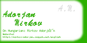 adorjan mirkov business card